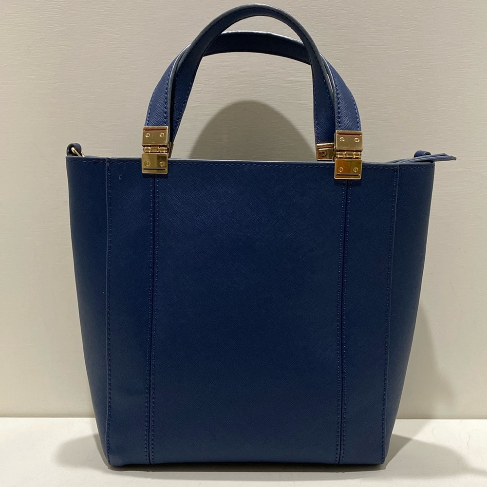 TOMMY HILFIGER Blue Saffiano Leather Tote